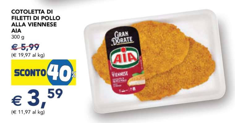 COTOLETTA DI FILETTI DI POLLO ALLA VIENNESE AIA
