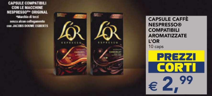 CAPSULE CAFFÈ NESPRESSO® COMPATIBILI AROMATIZZATE L'OR