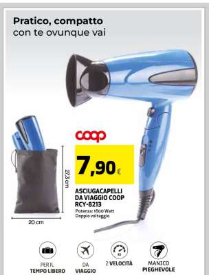ASCIUGACAPELLI DA VIAGGIO COOP RCY-8213