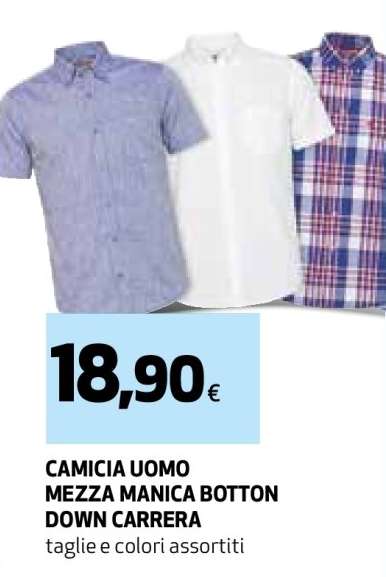 CAMICIA UOMO MEZZA MANICA BOTTON DOWN CARRERA