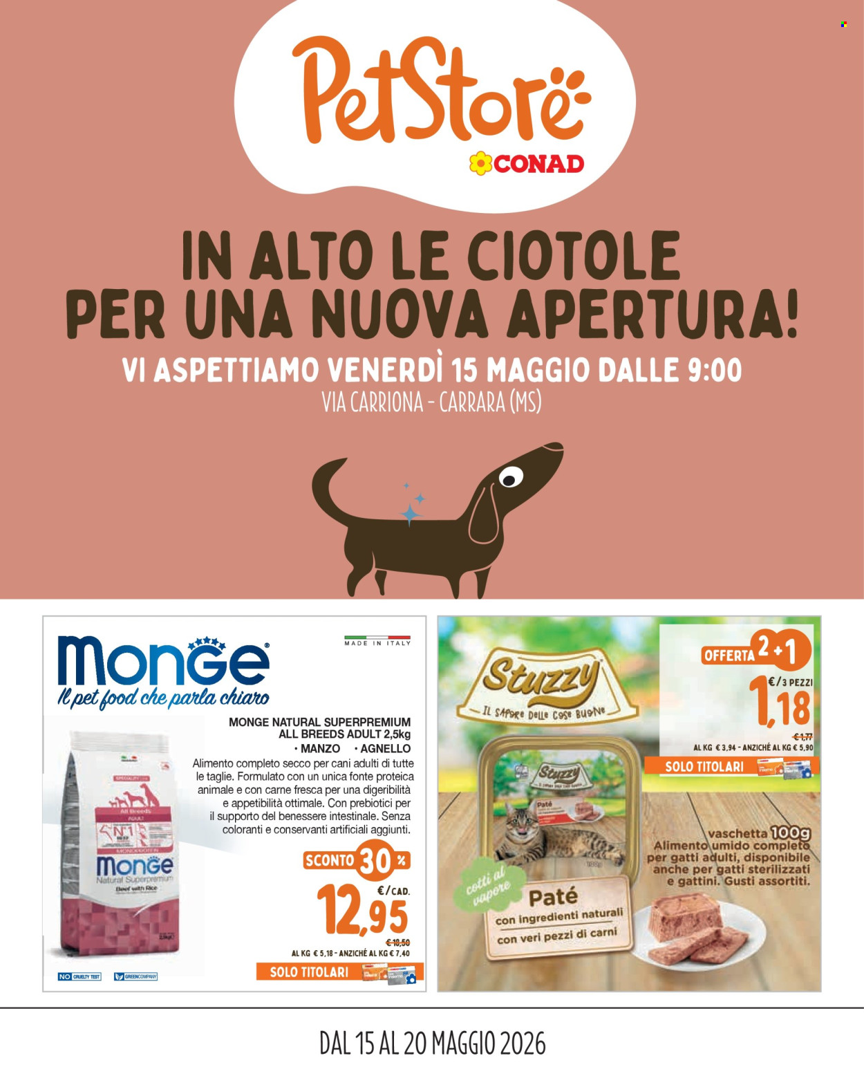 Volantino Pet Store Conad - 15/5/2026 - 20/5/2026. Pagina 1