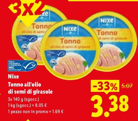Nixe Tonno all'olio di semi di girasole