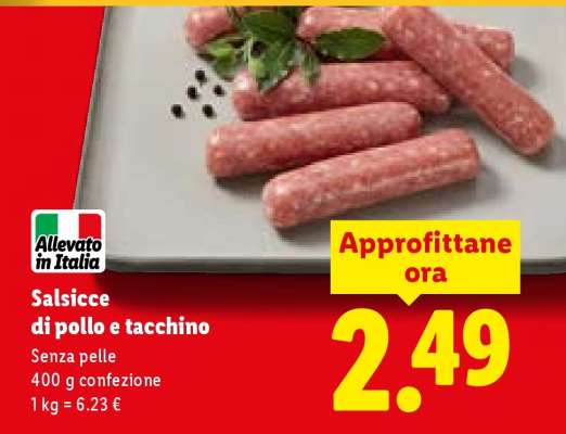 Salsicce di pollo e tacchino