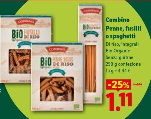 Combino Penne, fusilli o spaghetti