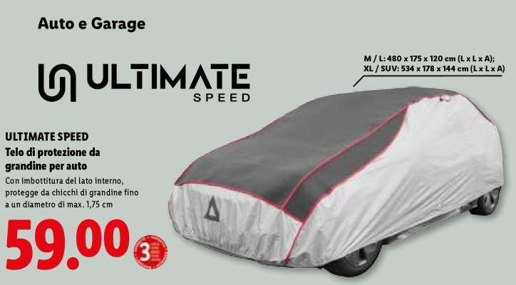 ULTIMATE SPEED Telo di protezione da grandine per auto