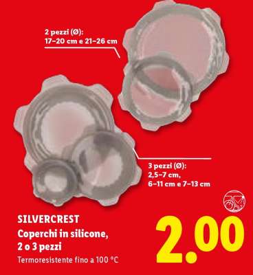 SILVERCREST Coperchi in silicone, 2 o 3 pezzi
