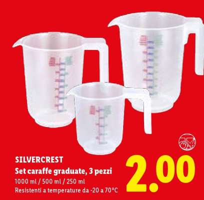 SILVERCREST Set caraffe graduate, 3 pezzi