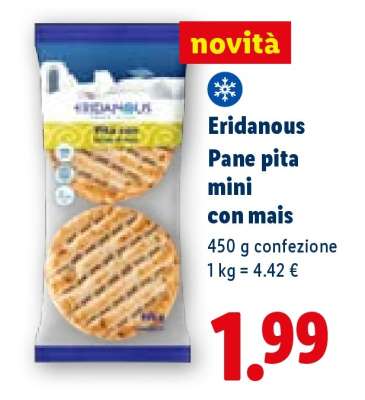 Eridanous Pane pita mini con mais