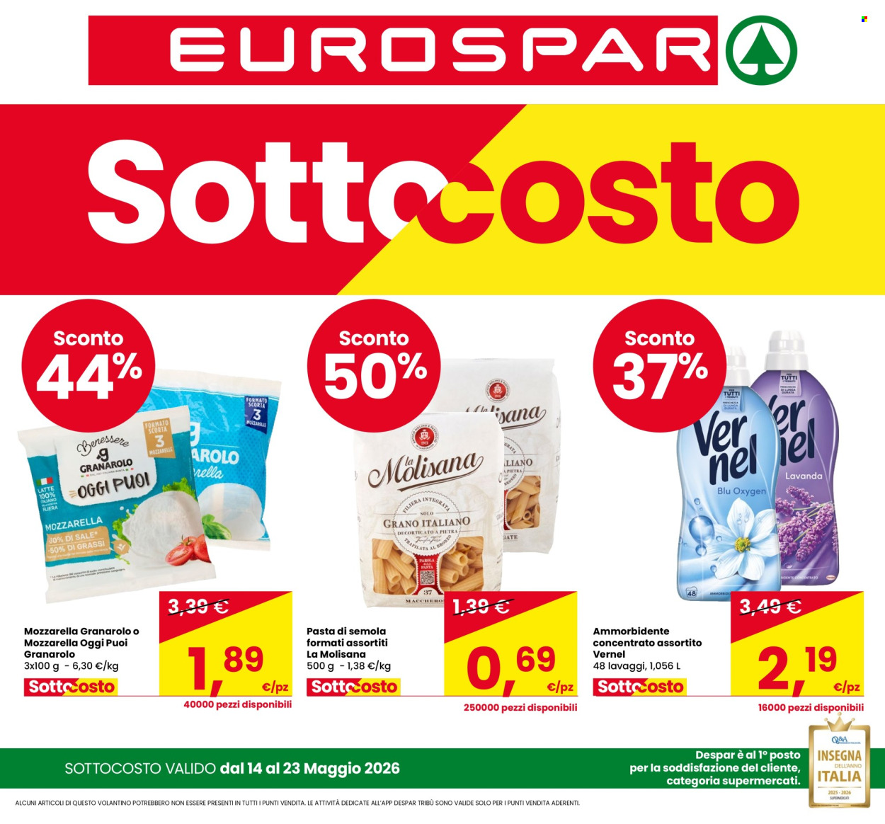 Volantino Eurospar - 14/5/2026 - 23/5/2026. Pagina 1