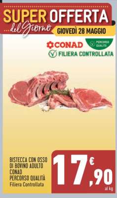 Bistecca con osso di bovino adulto