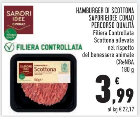 HAMBURGER DI SCOTTONA SAPORI&IDEE CONAD