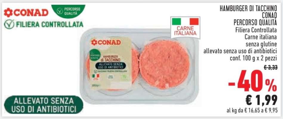 HAMBURGER DI TACCHINO CONAD