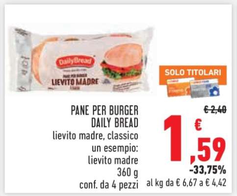 PANE PER BURGER DAILY BREAD
