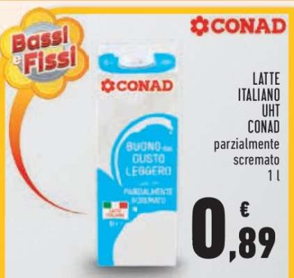 LATTE ITALIANO UHT CONAD