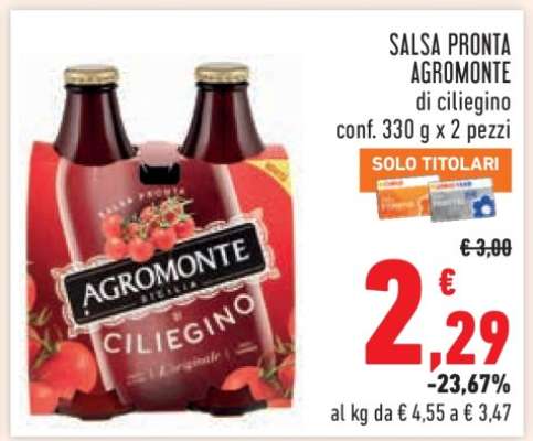 SALSA PRONTA AGROMONTE di ciliegino