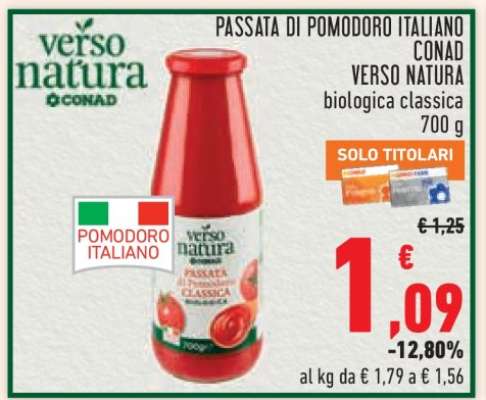 Passata di Pomodoro Italiano Conad Verso Natura
