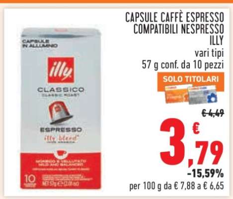 Capsule Caffè Espresso Compatibili Nespresso Illy
