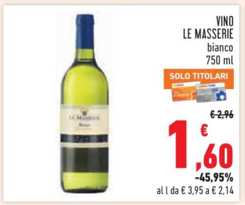 VINO LE MASSERIE bianco 750 ml