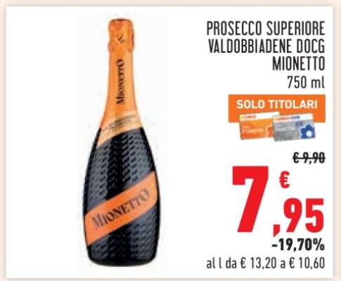 Prosecco Superiore Valdobbiadene DOCG Mionetto