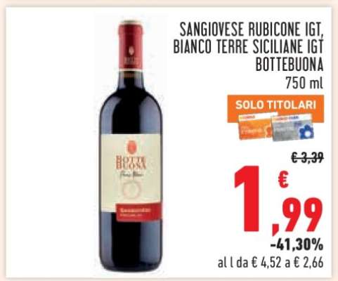 Sangiovese Rubicone IGT, Bianco Terre Siciliane IGT Bottebuona