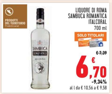 LIQUORE DI ROMA SAMBUCA ROMANTICA ITALCORAL 700 ml