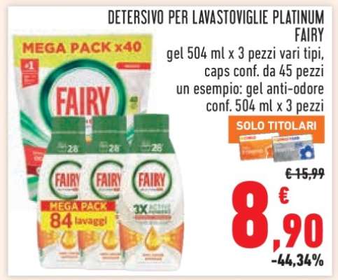 DETERSIVO PER LAVASTOVIGLIE PLATINUM FAIRY
