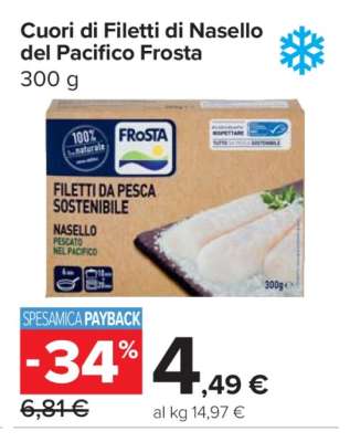 Cuori di Filetti di Nasello del Pacifico Frosta