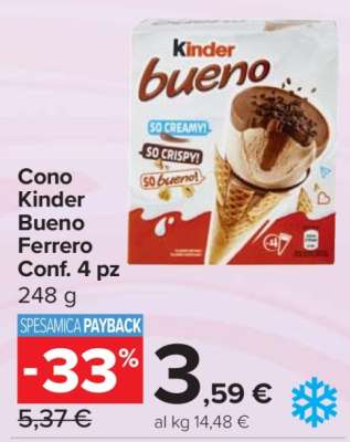 Cono Kinder Bueno Ferrero Conf. 4 pz