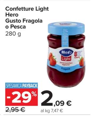 Confetture Light Hero Gusto Fragola o Pesca