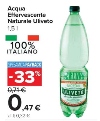 Acqua Effervescente Naturale Uliveto