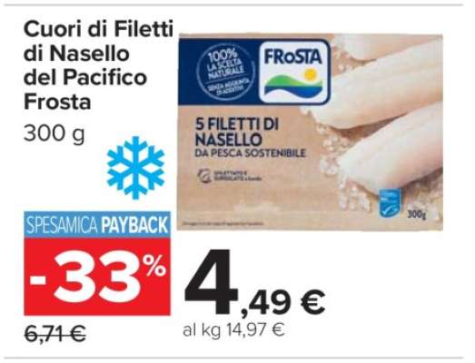 Cuori di Filetti di Nasello del Pacifico Frosta