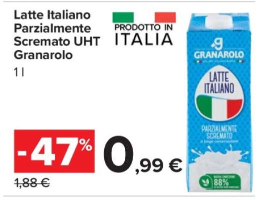 Latte Italiano Parzialmente Scremato UHT Granarolo