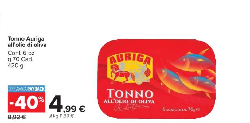 Tonno Auriga all’Olio di Oliva