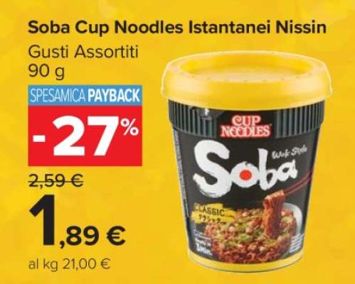Soba Cup Noodles Istantanei Nissin