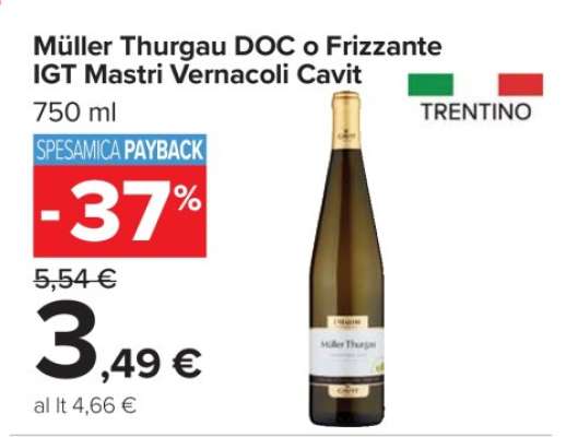 Müller Thurgau DOC o Frizzante IGT Mastri Vernacoli Cavit