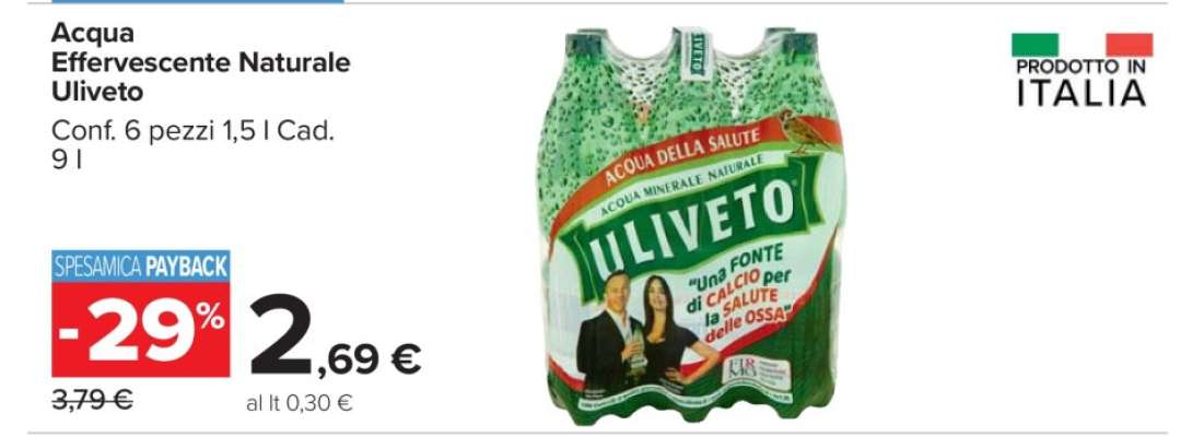 Acqua Effervescente Naturale Uliveto