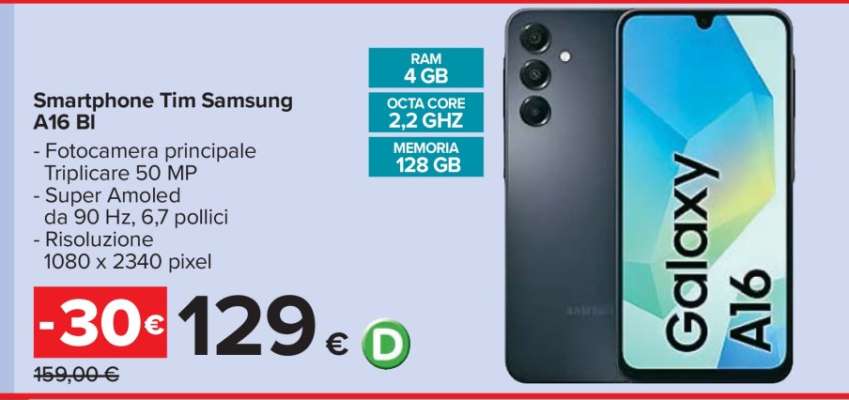 Smartphone Tim Samsung A16 Bl