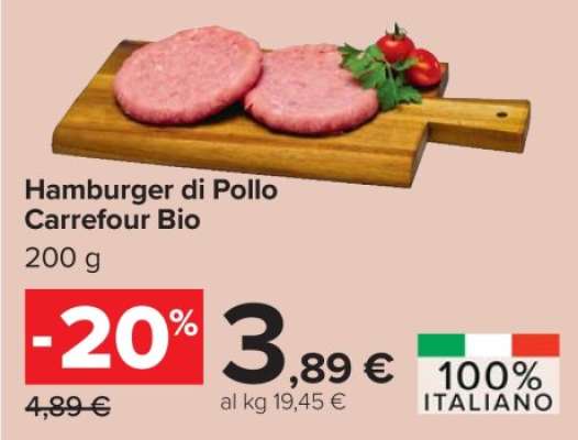 Hamburger di Pollo Carrefour BIO