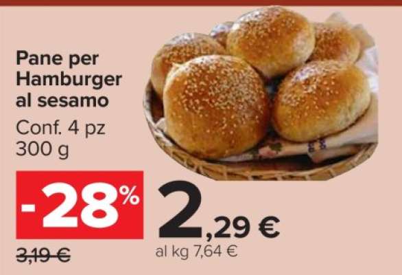 Pane per Hamburger al sesamo