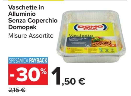 Vaschette in Alluminio senza Coperchio Domopak