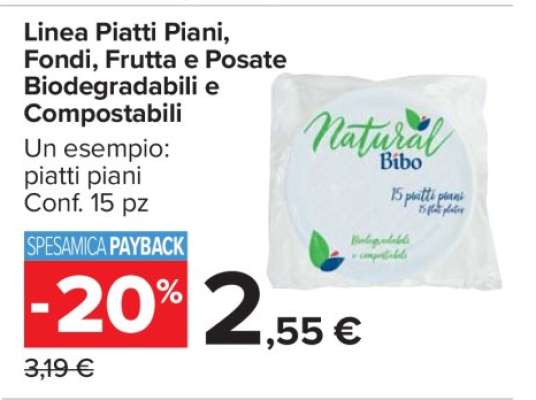 Linea Piatti Piani, Fondi frutta e posate Biodegradabili e Compostabili