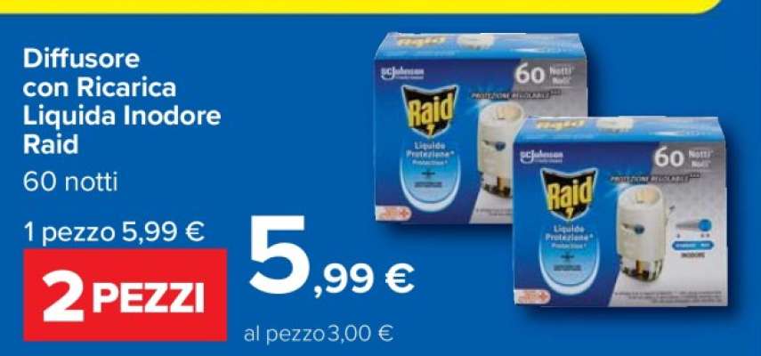 Diffusore con Ricarica Liquida Inodore Raid