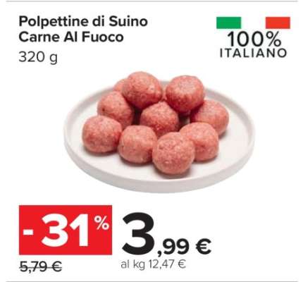 Polpettine di Suino Carne Al Fuoco
