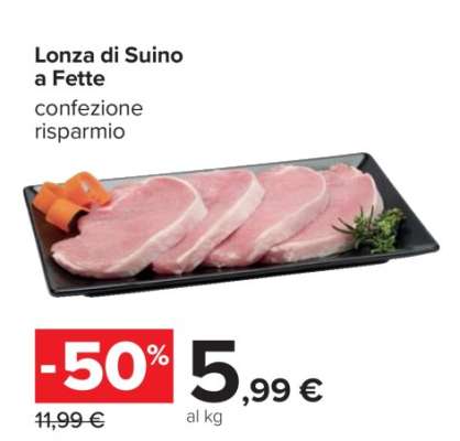 Lonza di Suino a Fette
