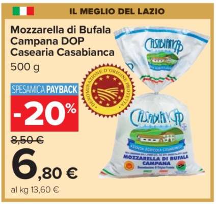 Mozzarella di Bufala Campana DOP Casearia Casabianca