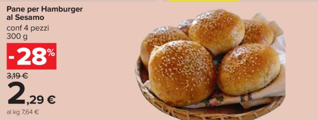 Pane per Hamburger al sesamo