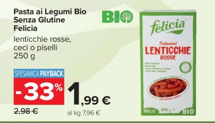 Pasta ai Legumi Bio senza glutine Felicia