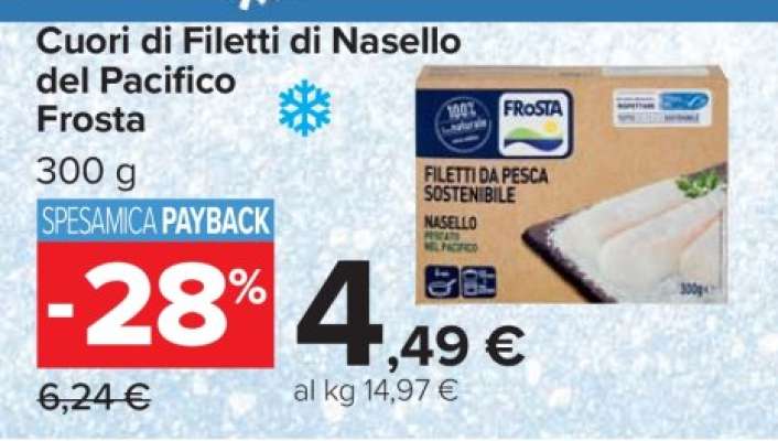 Cuori di Filetti di Nasello del Pacifico Frosta