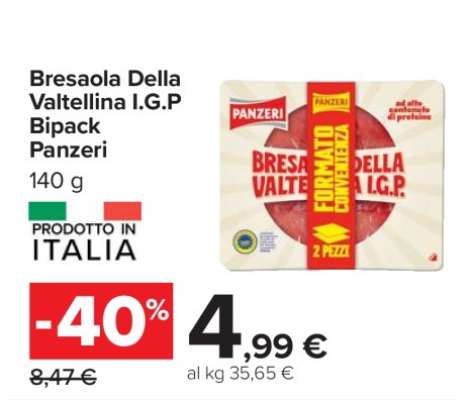 Bresaola della Valtellina I.G.P Bipack Panzeri