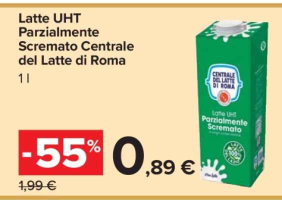 Latte UHT Parzialmente Scremato Centrale del Latte di Roma